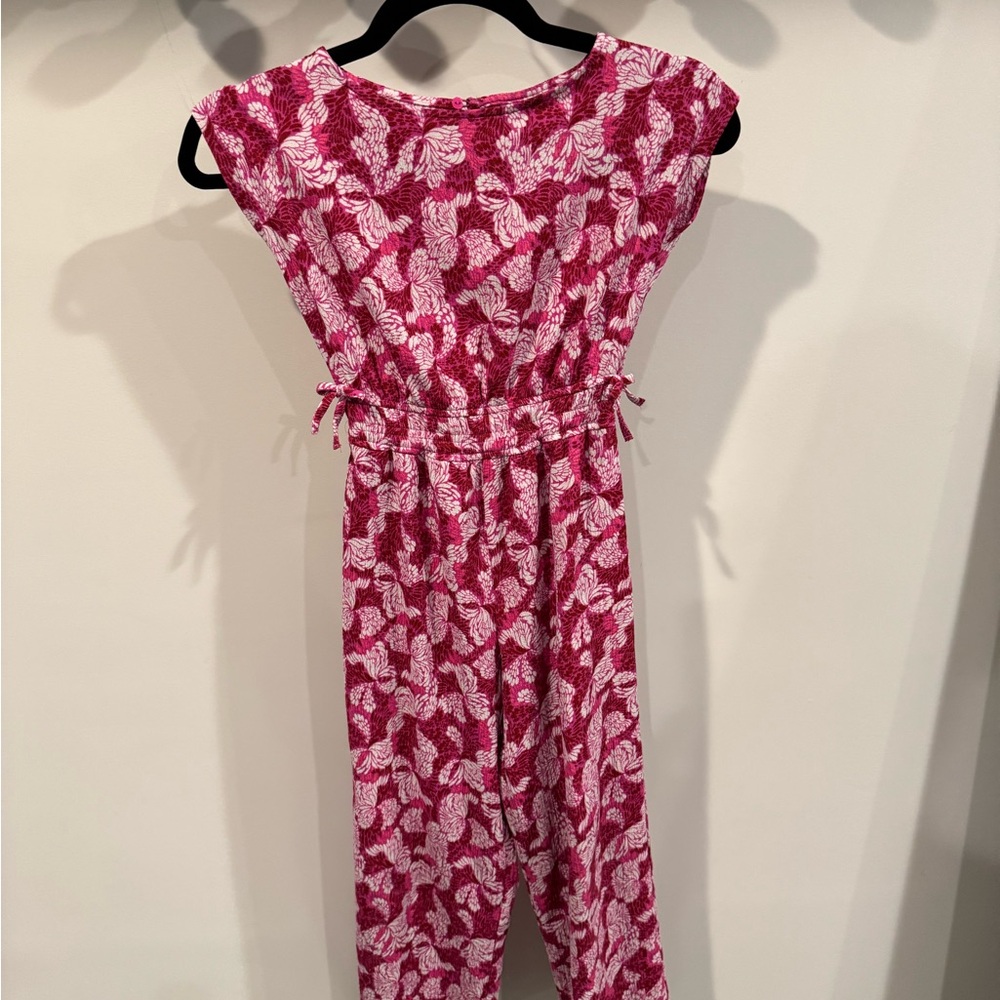 Zara Kids Red and White Leaf Print Jumpsuit